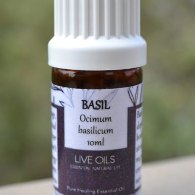Alive Oils Basil Pure Essential Oil - Basil is an anti-depressant tonic, pain-calming for headache, migraines, menstrual pain, sinusitis, sore throat, whooping cough, disinfectant.