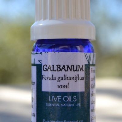 Alive Oils Galbanum Pure Essential Oil - Ferula galbaniflua - This nervine calms stress with anti-inflammatory and anti-bacterial actions for acne, pimples, boils, and pain-calming for osteoarthritis.