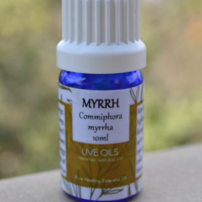 Alive Oils Myrrh Pure Essential Oil - Commiphora myrrha - Myrrh improves an underactive thyroid, antioxidant, astringent firm' skin, anti-viral for colds, coughs, phlegm, circulation, dandruff, hair.