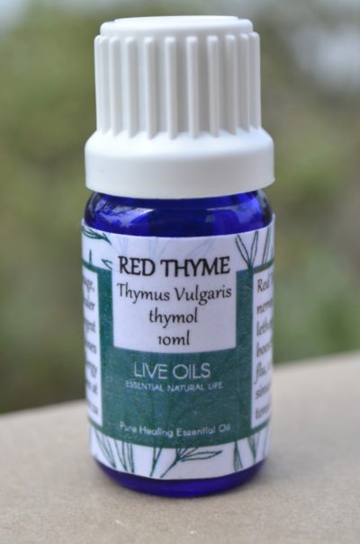 Alive Oils Red Thyme Pure Essential Oil - Thymus vulgaris thymol – Calms nerves, fatigue, lethargy, depression, strengthens immunity, anti-septic gargle for respiratory ailments, flu, coughs, colds, sinus.