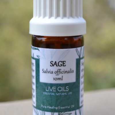 Alive Oils Sage Pure Essential Oil - Salvia officinalis - Sage improves alertness, nerves, liver, spleen, athlete’s foot, dermatitis, menstruation, herpes, disinfects sores, mouth sores, pain-calming.