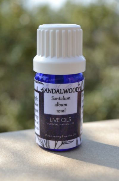 Alive Oils Sandalwood Pure Essential Oil - Santalum album - A nervine that calms nerves, genital and urinary infections, dry coughs, laryngitis, disinfects sores, skin beauty oil, and fresh deodorant.