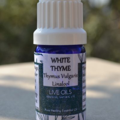 Alive Oils White Thyme - Thymus vulgaris linalool pure essential oil - Anti-bacterial, anti-tussive sleep apnoea, snoring, sinusitis, laryngitis, phlegm, whooping cough, pain calming menstruation, calms Candida.
