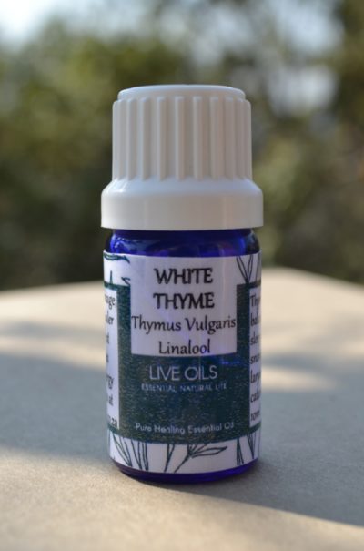 Alive Oils White Thyme - Thymus vulgaris linalool pure essential oil - Anti-bacterial, anti-tussive sleep apnoea, snoring, sinusitis, laryngitis, phlegm, whooping cough, pain calming menstruation, calms Candida.