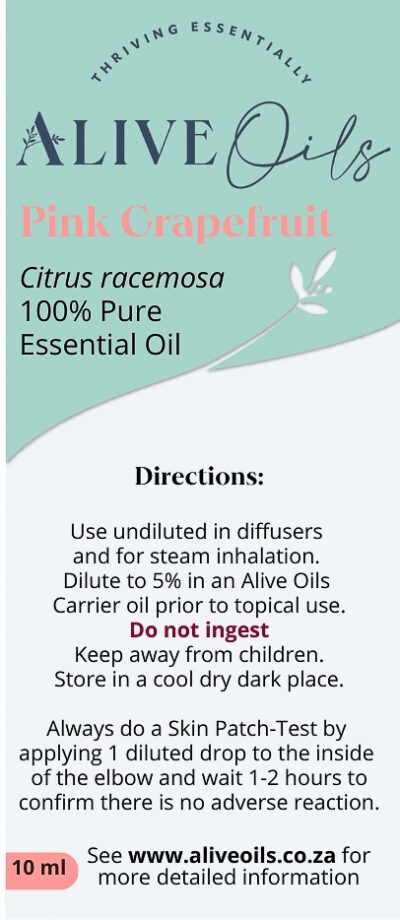 Pink Grapefruit is a soothing massage oil for sore, tired muscles and is excellent in anti-spasmodic massage blends to calm muscles in preparation for exercise, besides having diuretic actions to cleanse toxins, improve cellulite, and to cleanse oily, acne prone skin.