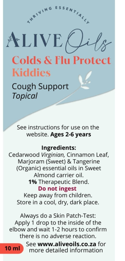 A mild blend of respiratory-calming pure essential oils for kiddies with anti-inflammatory, antispasmodic, and anti-bacterial actions.