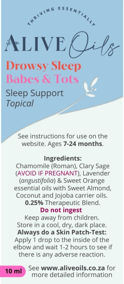 Sleepy Drowsy Little Ones. A blend of therapeutic essential oils to assist with and encourage sleep in infants, toddlers and children.